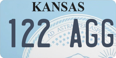 KS license plate 122AGG