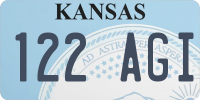 KS license plate 122AGI
