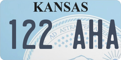KS license plate 122AHA