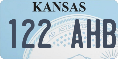 KS license plate 122AHB
