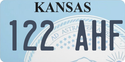 KS license plate 122AHF