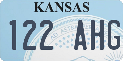 KS license plate 122AHG
