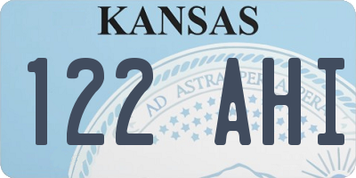 KS license plate 122AHI