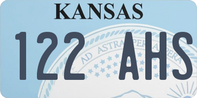 KS license plate 122AHS