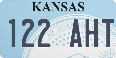 KS license plate 122AHT
