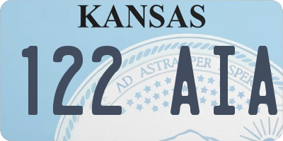 KS license plate 122AIA