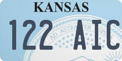 KS license plate 122AIC