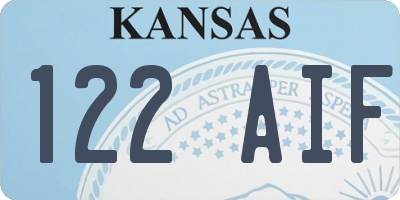 KS license plate 122AIF