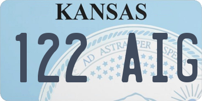 KS license plate 122AIG