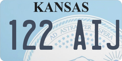 KS license plate 122AIJ