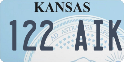 KS license plate 122AIK