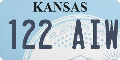 KS license plate 122AIW