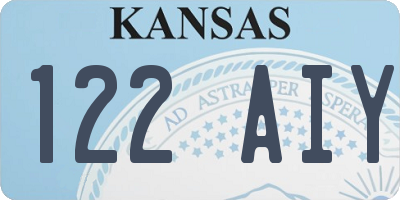 KS license plate 122AIY