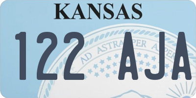 KS license plate 122AJA