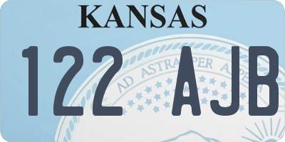 KS license plate 122AJB