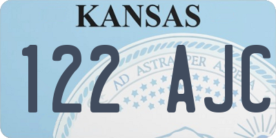 KS license plate 122AJC