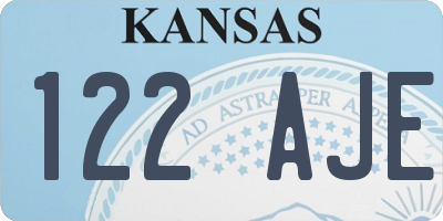 KS license plate 122AJE