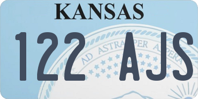 KS license plate 122AJS