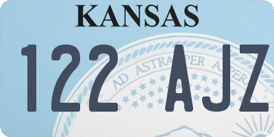 KS license plate 122AJZ