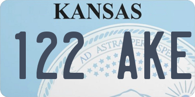 KS license plate 122AKE