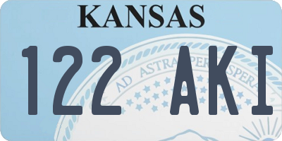 KS license plate 122AKI