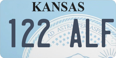 KS license plate 122ALF