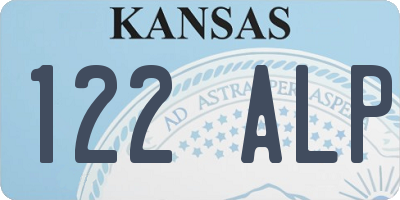 KS license plate 122ALP