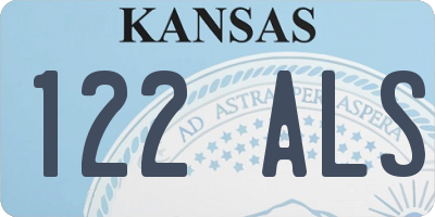 KS license plate 122ALS