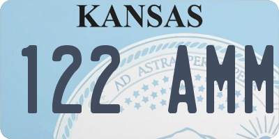 KS license plate 122AMM