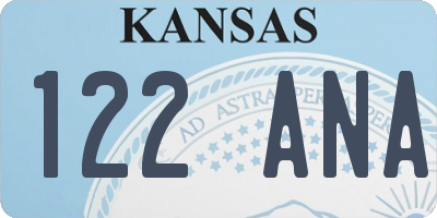 KS license plate 122ANA