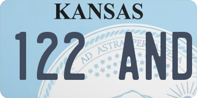 KS license plate 122AND