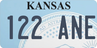 KS license plate 122ANE