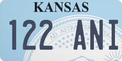 KS license plate 122ANI