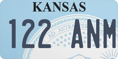 KS license plate 122ANM
