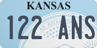 KS license plate 122ANS