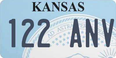 KS license plate 122ANV