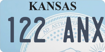 KS license plate 122ANX