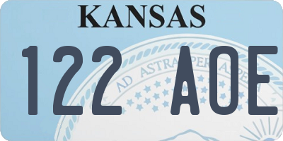 KS license plate 122AOE