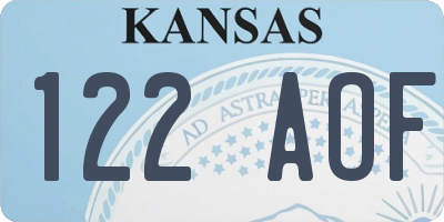 KS license plate 122AOF
