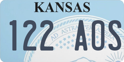 KS license plate 122AOS