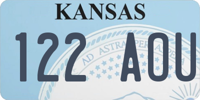 KS license plate 122AOU