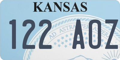KS license plate 122AOZ