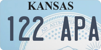 KS license plate 122APA