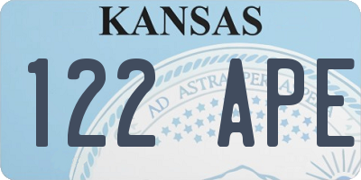 KS license plate 122APE
