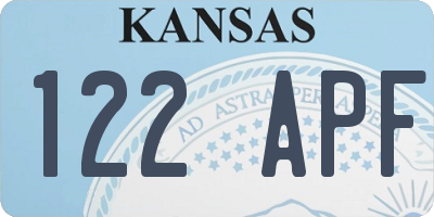 KS license plate 122APF