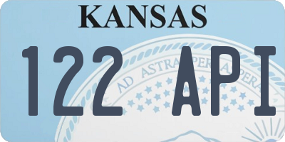KS license plate 122API