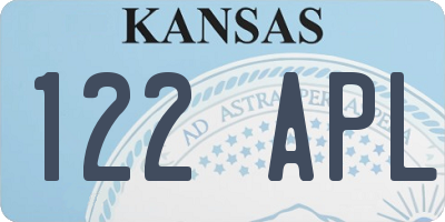 KS license plate 122APL