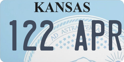 KS license plate 122APR