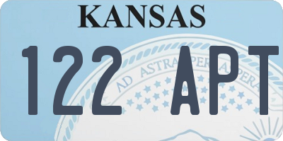 KS license plate 122APT