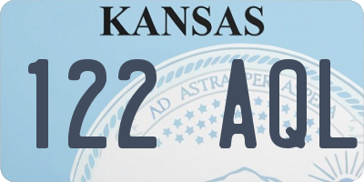 KS license plate 122AQL